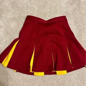 Girls red and gold vintage varsity cheer skirt